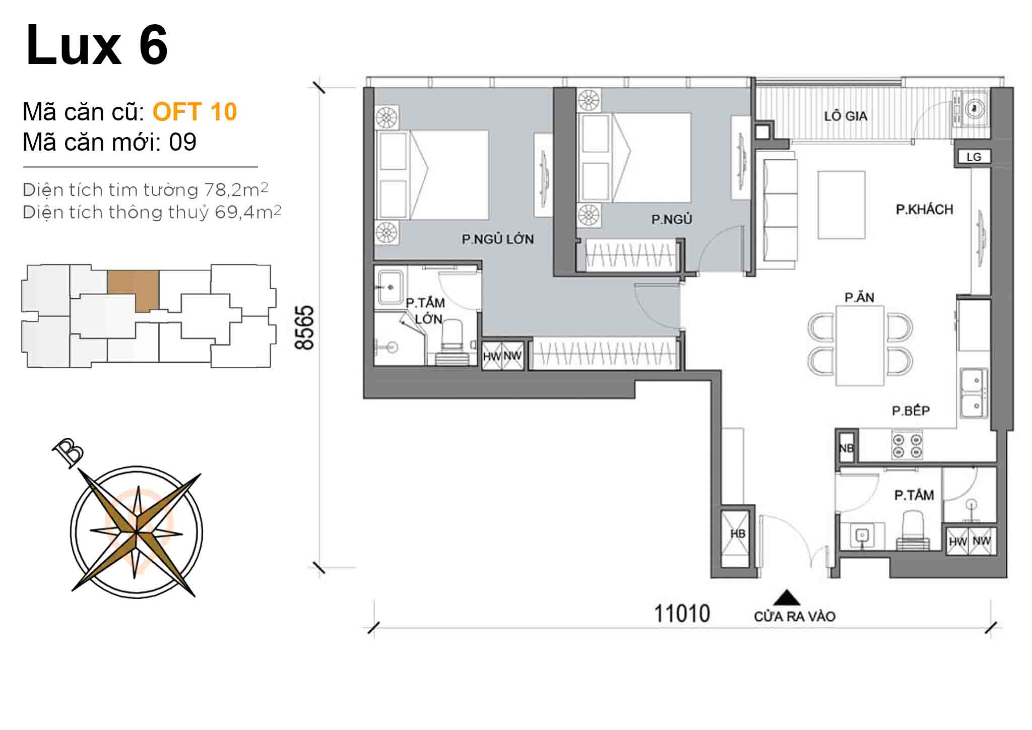 Luxury 6 · Layout OFT 10 · 2PN · 78,2 m²